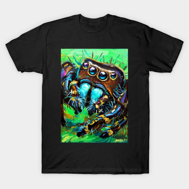 Psychedelic Jumping Spider by Robert Phelps T-Shirt by RobertPhelpsArt